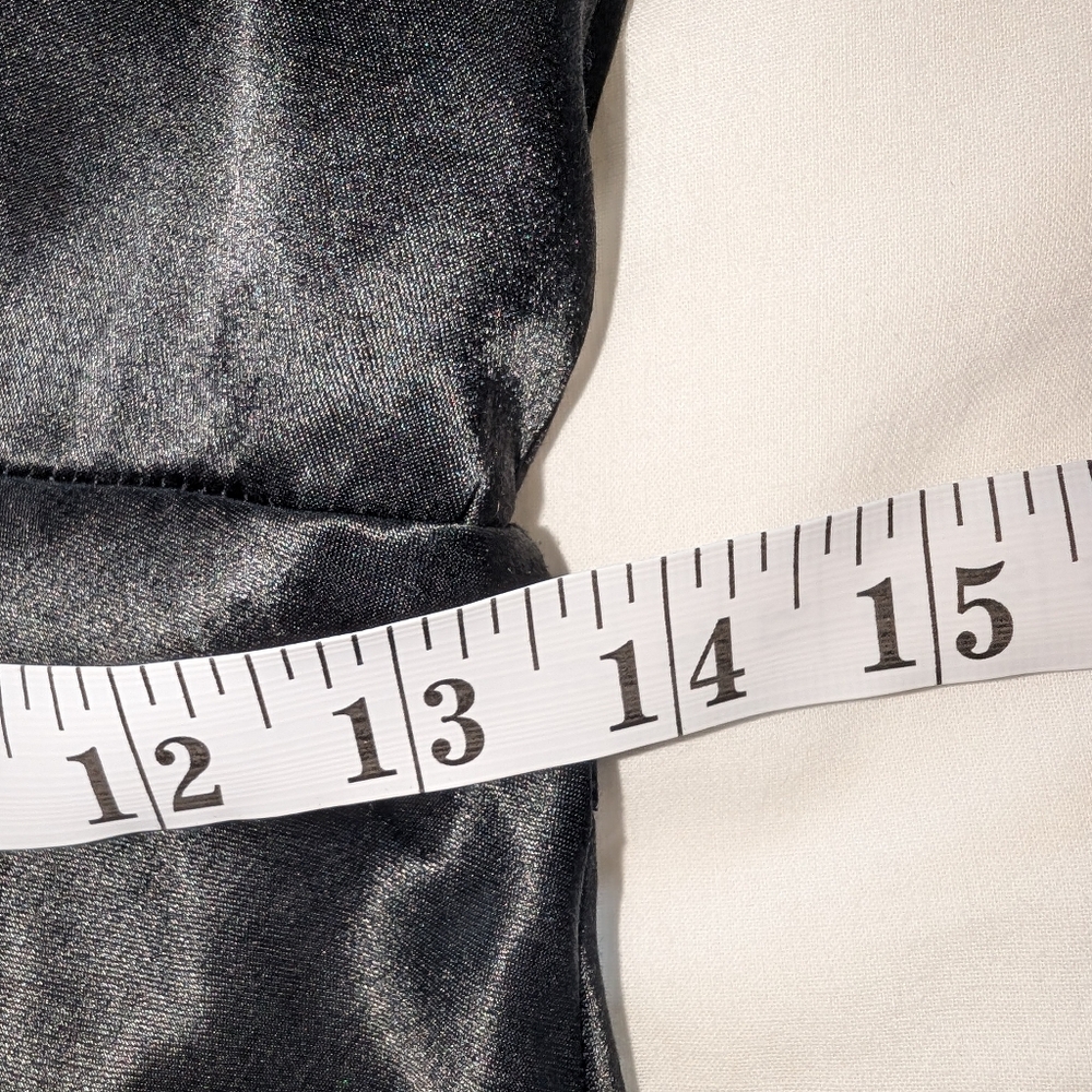 Vintage ALGO Black Satin Maxi Dress - Picture 8 of 11